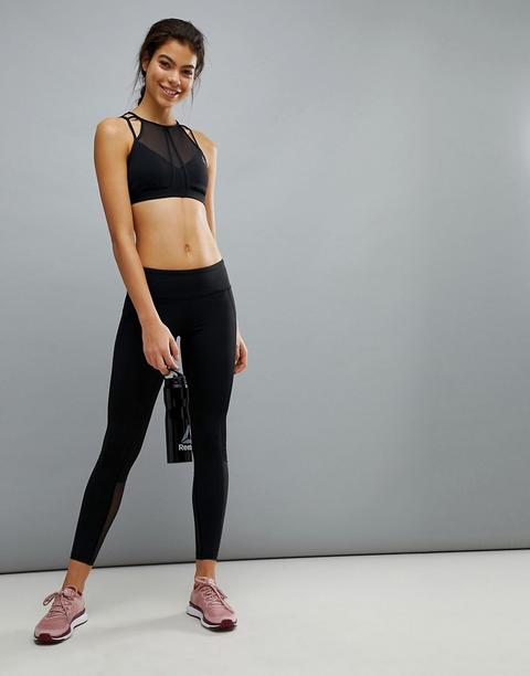 Reebok Training - Leggings Neri A Rete - Nero