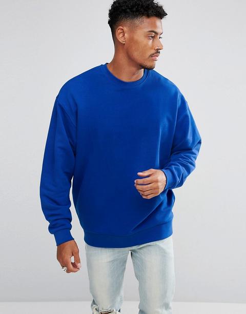 Sudadera Azul De Corte Extragrande De Asos