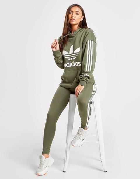Adidas 3-stripes Lock Up Boyfriend Hoodie - Green - Womens de Sports en 21 Buttons