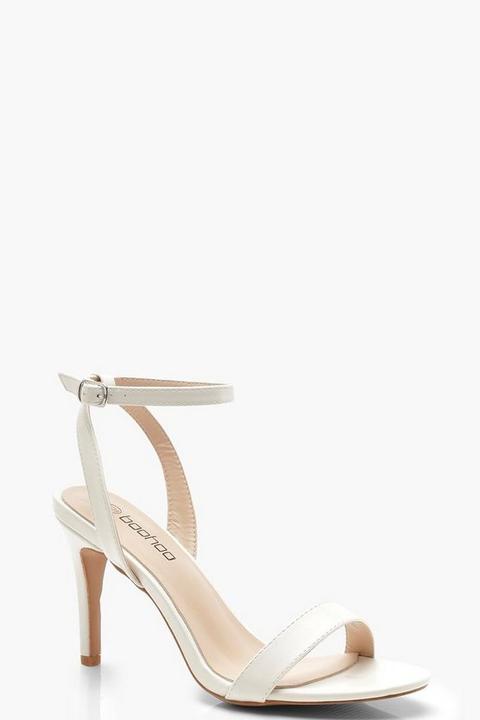 Womens Low Barely There Heels - White - 4, White