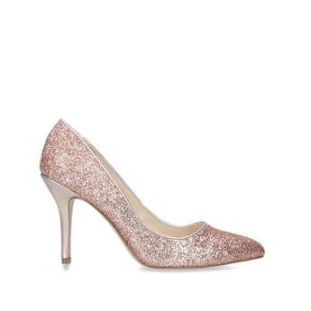 glitter mid heel court shoes