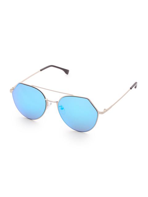 Double Bridge Blue Lens Sunglasses