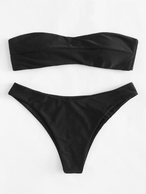 Set De Bikini Bandeau Con Nudo