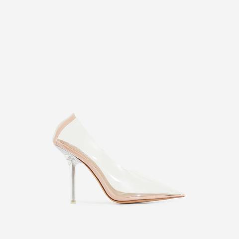 Bridie Perspex Court Heel In Clear, Nude