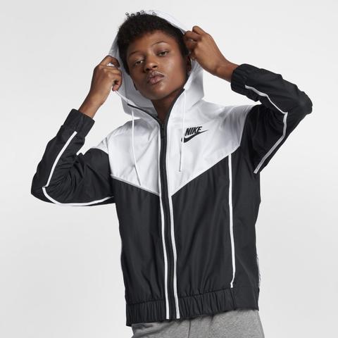 Nike Sportswear Windrunner Damen-windbreaker Aus Webmaterial - Schwarz