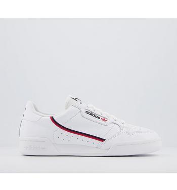 Adidas 80s Continental Trainers White White Scarlet Navy