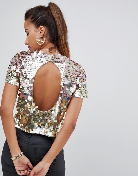 Camiseta Con Lentejuelas Disco Sombreadas De Asos Design