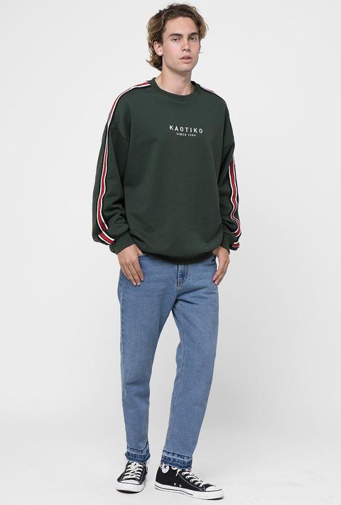 Sudadera Verde Bandas from Kaotiko on 21 Buttons