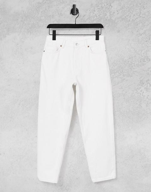 Monki Taiki Organic Cotton High Waist Mom Jeans In Off White