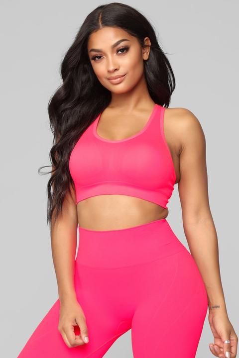 Werk It Sports Bra - Neon Pink