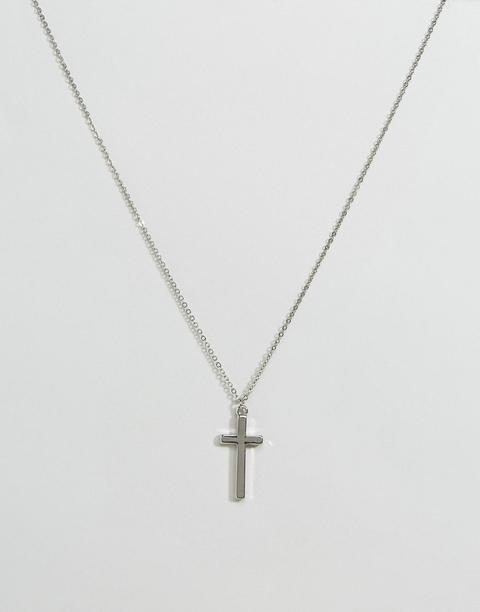 Icon Brand Cross Pendant Necklace In Antique Silver