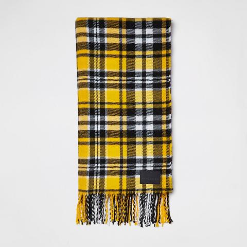 yellow print scarf