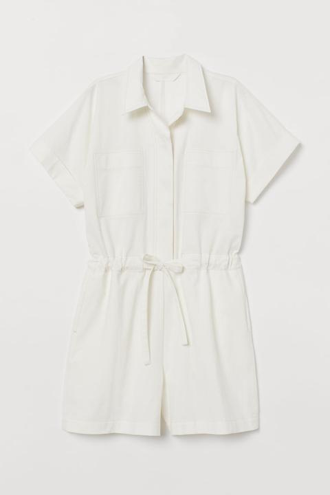 Cotton Playsuit - White