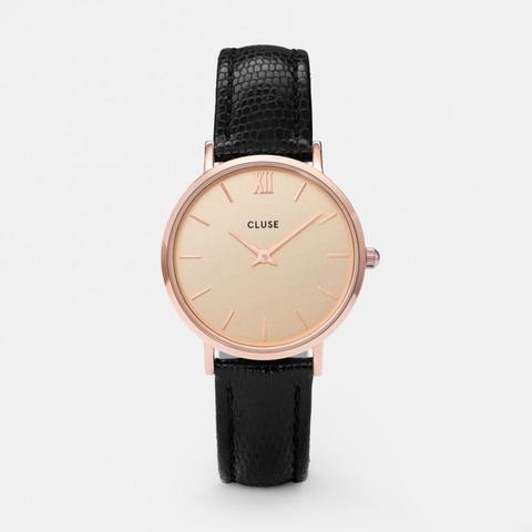 Minuit Rose Gold Champagne/black Lizard