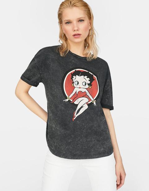 T-shirt Betty Boop Gris Marengo