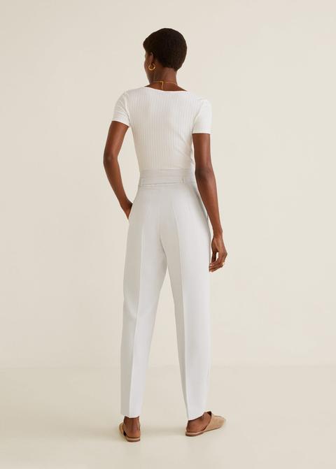 Belt Straight-fit Trousers