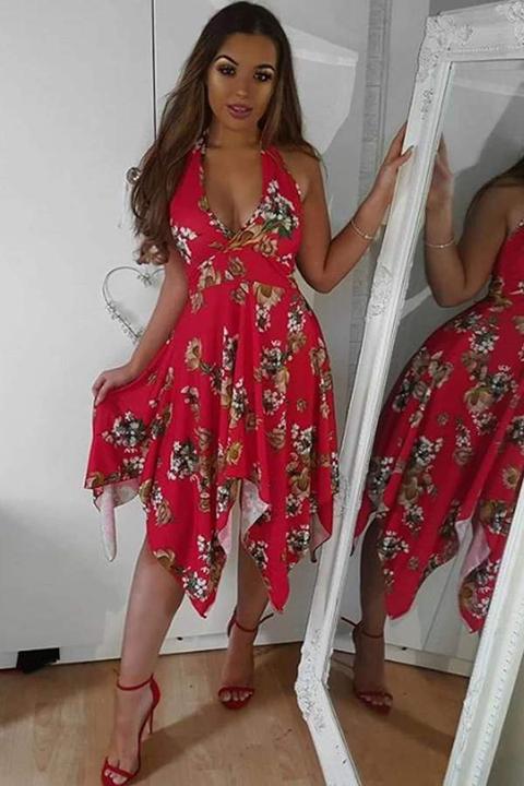 Nat Halterneck Floral Dress