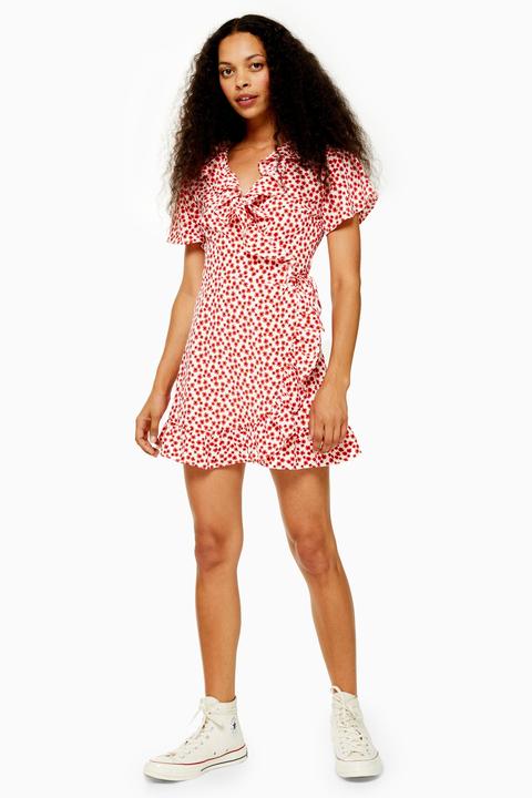 ruffle wrap mini dress