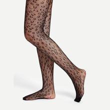 Medias De Rejilla Animal Print