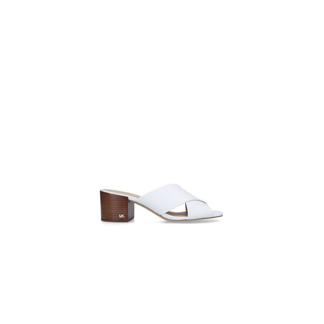 Michael Michael Kors Abbott Mule - White Leather Block Heel Mules from Kurt  Geiger on 21 Buttons