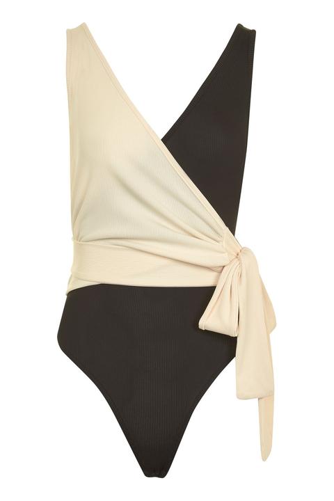 Petite Colour Block Wrap Body