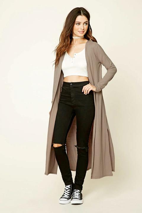 Longline Open-front Cardigan
