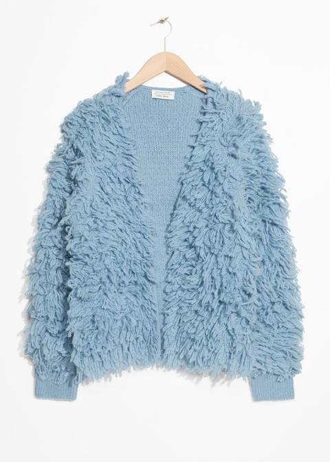 Shaggy Cardigan - Blue