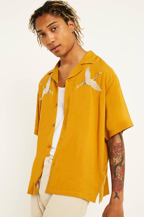 Loom Crane Mustard Viscose Shirt - Mens M