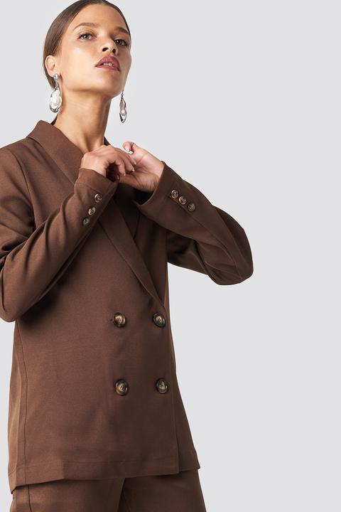 Oversized Double Breasted Blazer Brown