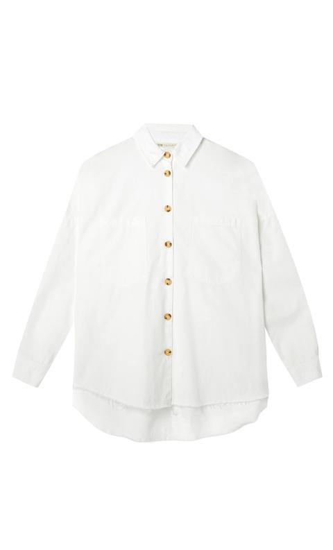 Camisa Sarga Bolsillos Oversize