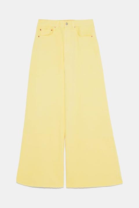 Jeans Ze Premium Vintagehigh Waist Lemon Yellow