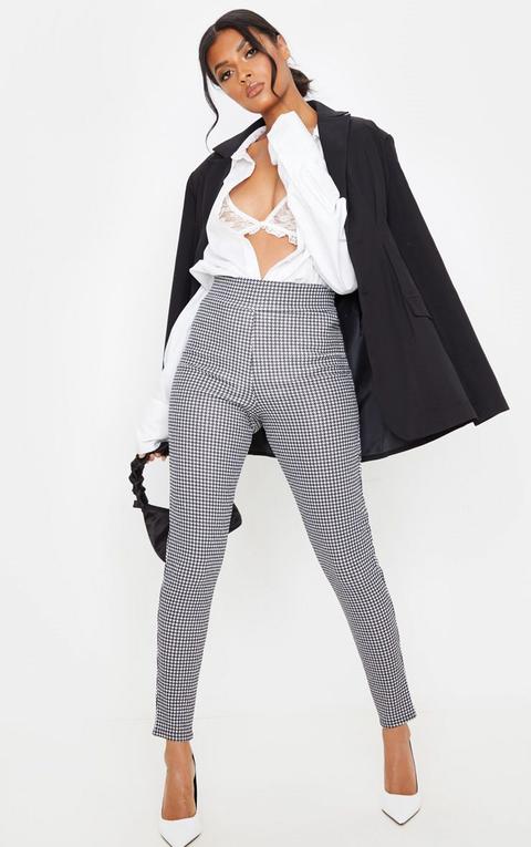 Black Dogtooth Check Skinny Trouser