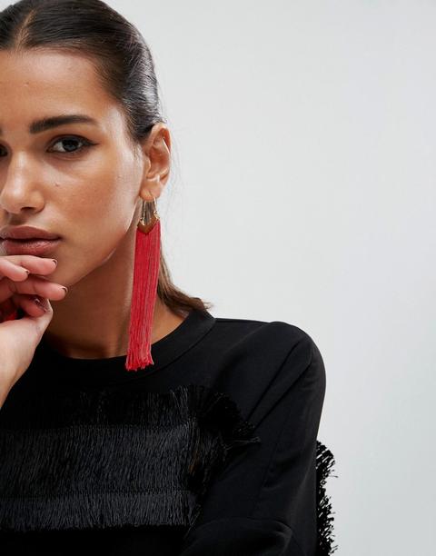 Pendientes De Tendencia Con Borla De Flecos De Asos