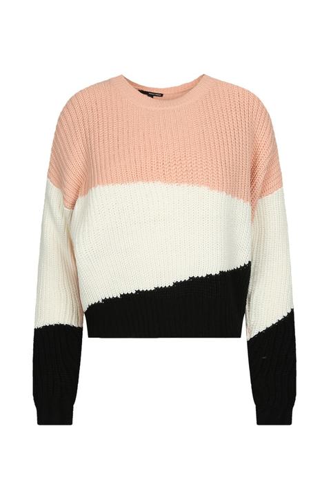 Pullover Rosa Bianco E Nero