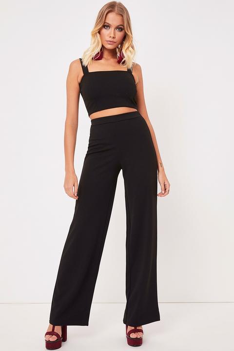 Miley Black Trouser Two Piece Set