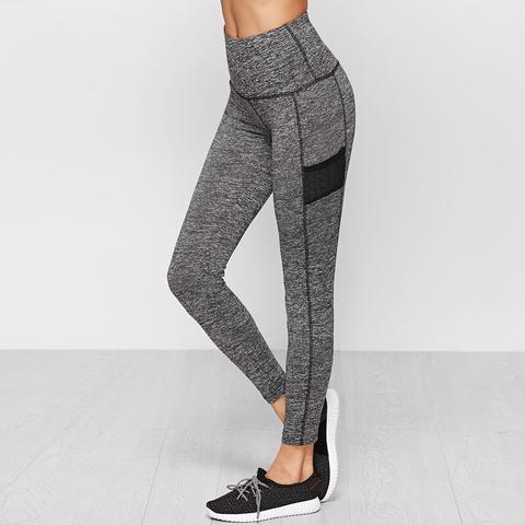 Leggins Con Cintura Ancha - Gris