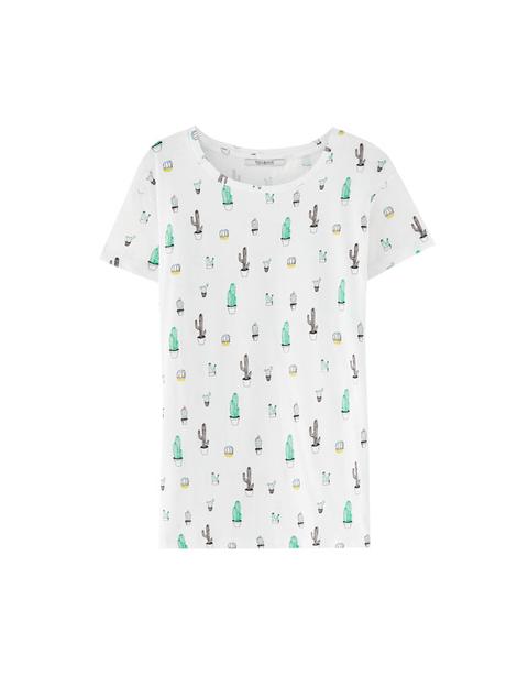 Maglietta Con Stampa Di Cactus All Over