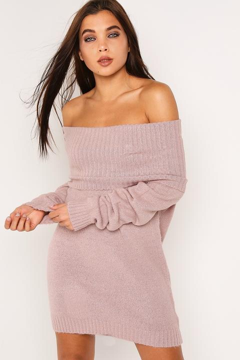 Pink Bardot Jumper Dress