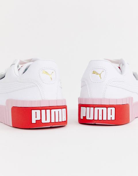 puma cali white and pink trainers