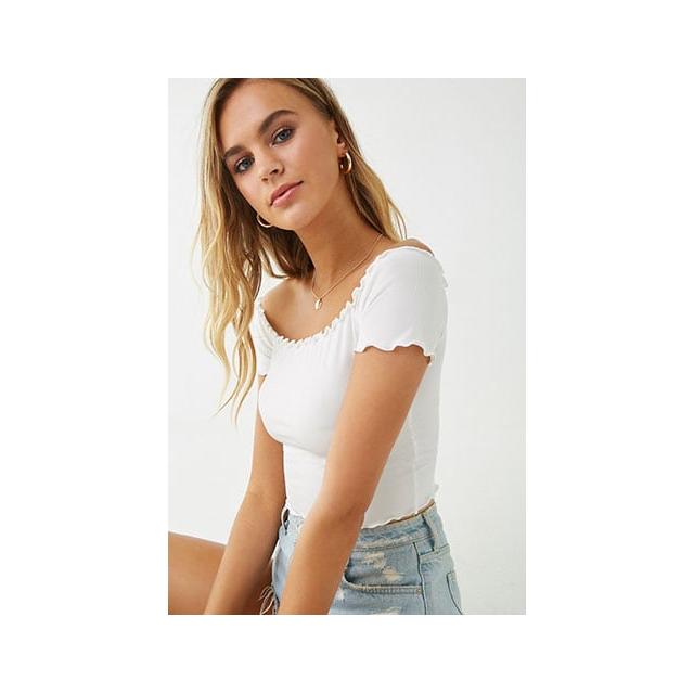 forever 21 white ribbed top