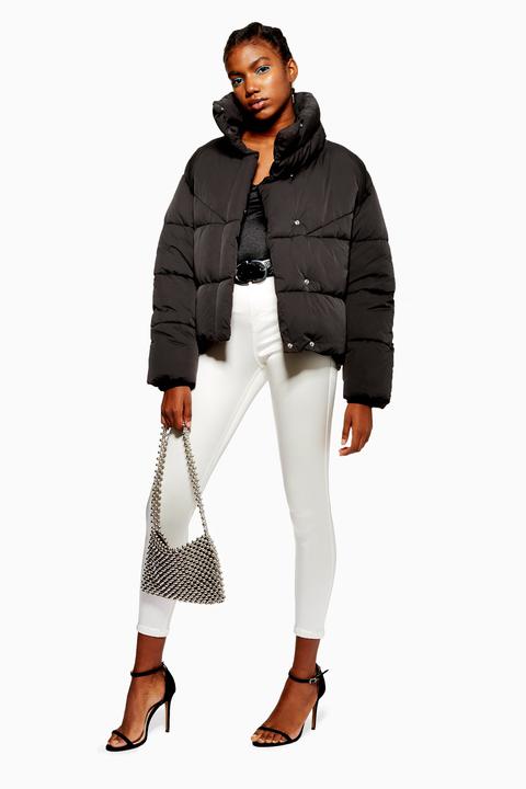 Topshop black 2025 wrap puffer jacket