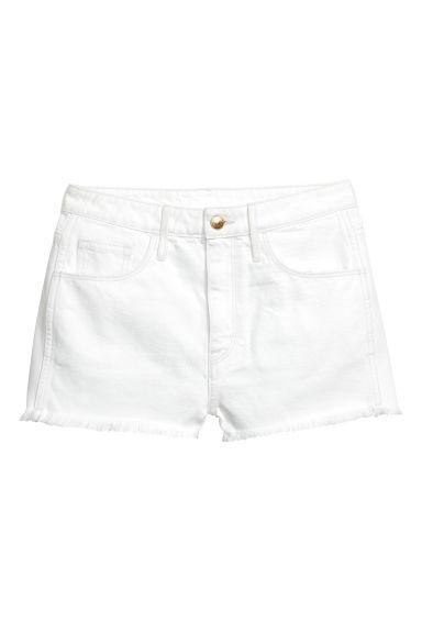 H & M - Shorts In Denim High Waist - Bianco