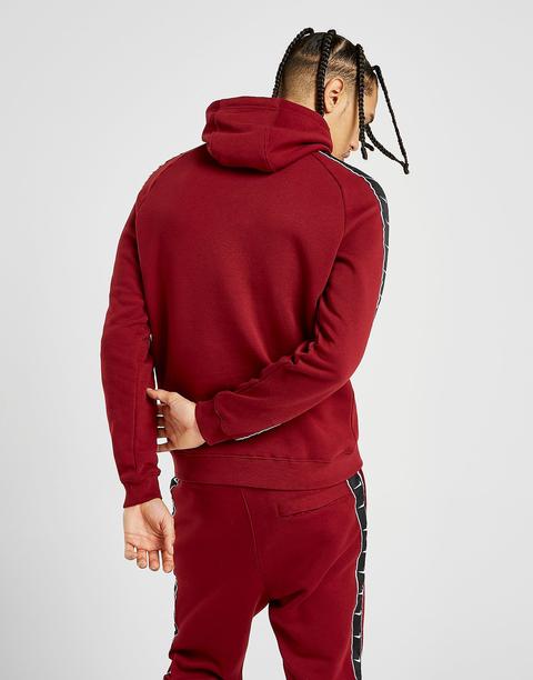 nike tape fleece overhead hoodie red