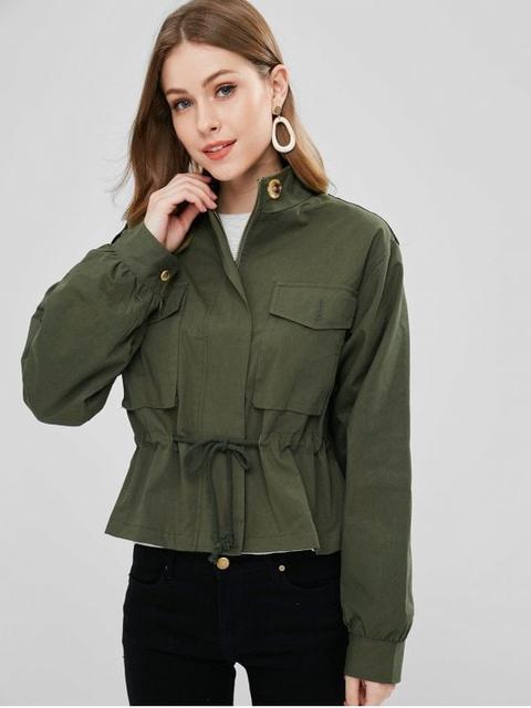 Bolsillos Zip Up Jacket