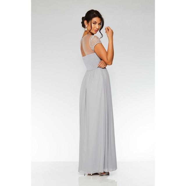 quiz grey chiffon maxi dress