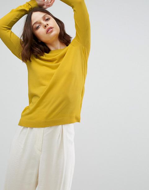 Weekday - Maglia Fine Con Dettaglio Trasparente - Giallo