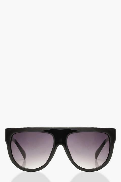 Womens Oversized Flat Top Sunglasses - Black - One Size, Black