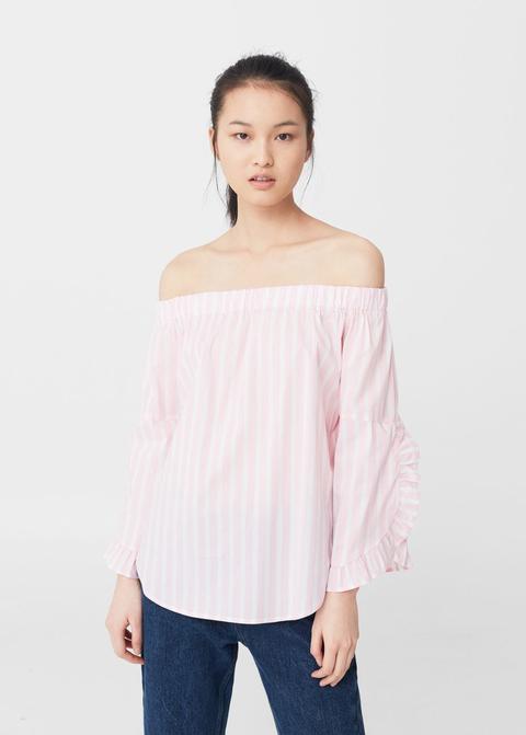 Blusa Off-shoulder Popelín