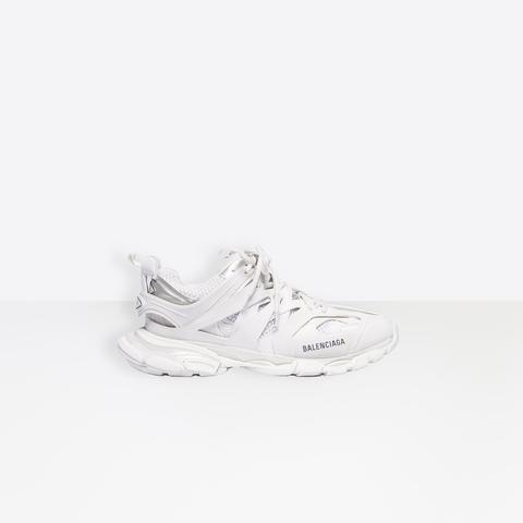 Sneaker Track Blanche En Maille Et Nylon