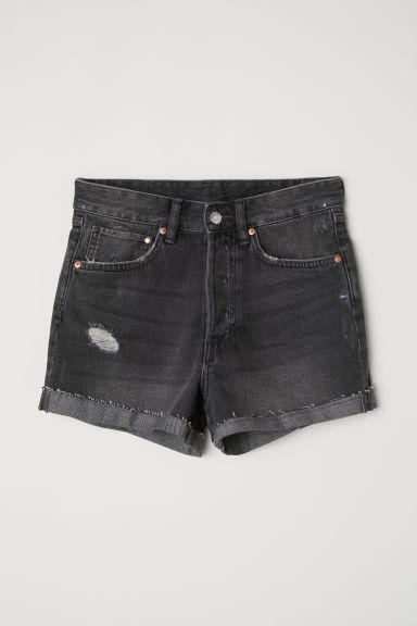 H & M - Shorts In Denim Mom Fit - Grigio